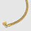 DVNCI milgrain Cuban link chain necklace 18k yellow gold filled flat lay