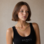 DVNCI 18k gold milgrain Cuban link chain necklace worn front view model collarbone