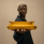 DVNCI mustard yellow vegan leather jewelry tray empty studio shot white background
