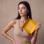 DVNCI mustard yellow vegan leather jewelry tray side profile bedside desk organiser