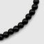 Onyx bead necklace laid flat, full chain and clasp detail
