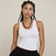 Natural black onyx necklace side profile, gold clasp and chain link
