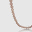 DVNCI pink quartz natural stone necklace model lifestyle editorial shot London luxury
