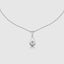 Close up DVNCI Polaris North Star pendant lab created diamond star burst detail white gold