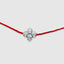 Close up DVNCI four leaf clover charm moissanite stones 925 silver red string bracelet