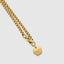 DVNCI 18k gold rolo chain necklace clasp branded hexagon tag detail yellow gold