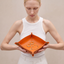 DVNCI saffron orange vegan leather jewelry tray empty studio shot white background