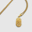 DVNCI Sagittarius zodiac pendant necklace side profile 20 inch curb chain gold jewelry
