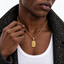 DVNCI Scorpio zodiac pendant necklace model lifestyle editorial shot London luxury jewelry
