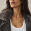 DVNCI Taurus zodiac pendant necklace side profile 20 inch curb chain gold jewelry
