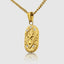 DVNCI Taurus zodiac pendant necklace worn by model collarbone lifestyle shot gold
