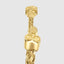 DVNCI twin skull cuff bracelet front facing product shot 18k yellow gold filled