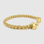DVNCI twin skull cuff bracelet basket weave texture detail 18k yellow gold filled