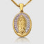 DVNCI Virgin Mary pink pearl pendant necklace 18k gold natural mother of pearl jewelry