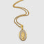 DVNCI Virgin Mary white pearl pendant necklace model lifestyle editorial shot London