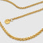 DVNCI 18k yellow gold wheat chain necklace flat lay product shot white background