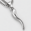 DVNCI 18k white gold Cornicello pendant necklace Italian horn evil eye protection amulet
