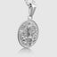 DVNCI white gold Fatima pendant necklace side profile 20 inch curb chain jewelry
