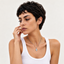White gold Hamsa evil eye pendant necklace, side profile chain view
