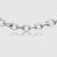 DVNCI white gold lip link chain necklace lobster clasp and branded hexagon tag detail
