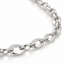 DVNCI white gold lip link chain layered with fine chain stacked necklace styling
