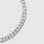 DVNCI white gold milgrain Cuban link bracelet overhead studio shot 7 inch length
