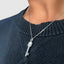 Elegant skull key pendant with moissanite diamonds in 18k white gold for men
