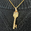 Men’s luxury skull key pendant with 18k gold chain