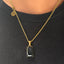 Premium onyx charm necklace with 20 inch gold chain