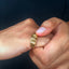 Laser-cut minimalist gold signet ring for men