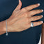 Laser-cut minimalist white gold signet ring for men
