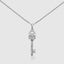 Luxury 18k white gold skull key pendant necklace with moissanite diamonds for men
