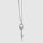High-end 18k white gold skull key pendant with moissanite diamonds
