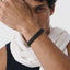 DVNCI black basket weave cuff bangle wrist jewelry
