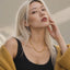 yellow gold lip link chain necklace 
