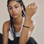 Black steel twisted cuff bangle