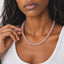 pink quartz natural stone necklace luxury jewelry gift 