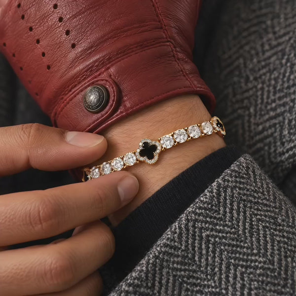 Four leaf clover tennis bracelet luxury jewelry 