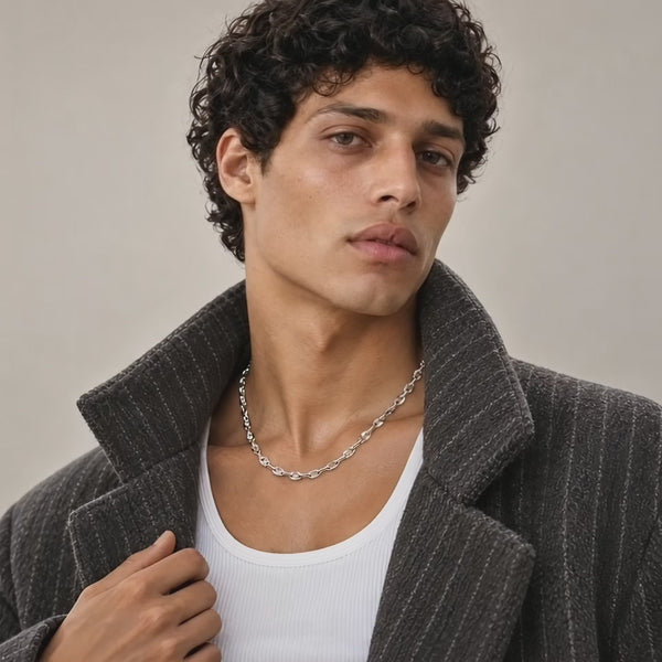 white gold lip link chain necklace luxury jewelry