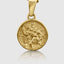 Gold Saint Christopher necklace with Jesus for spiritual protection and safe travel