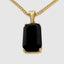 Unisex luxury black onyx necklace with gold chain