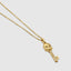 Moissanite diamond skull key necklace in yellow gold finish